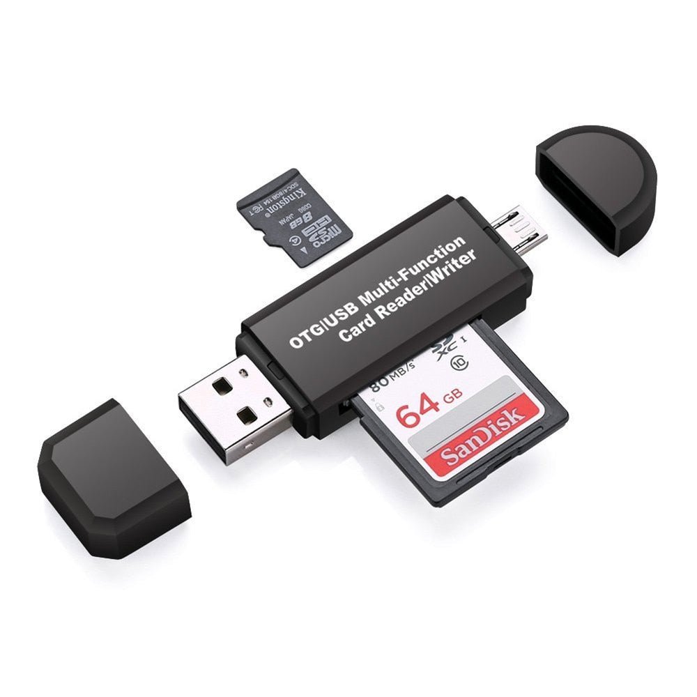 Adaptateur de lecteur de carte OTG Micro USB/SD/TF/USB 4 en 1, pour téléphone Android, tablette PC Xiaomi Huawei - eShopinvi™