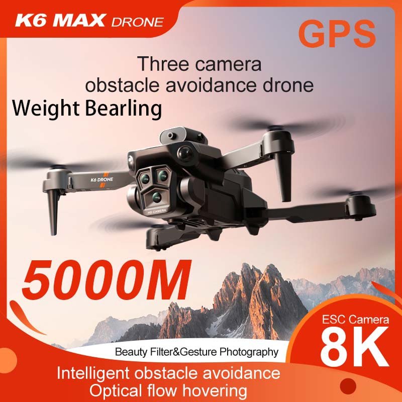 DRONE GSF 2023 New K6 Max RC Drone Three HD Camera 4K Professional Obstacle Avoidance Optical Flow Positioning Dron Wifi 5G Toy Gift - eShopinvi™