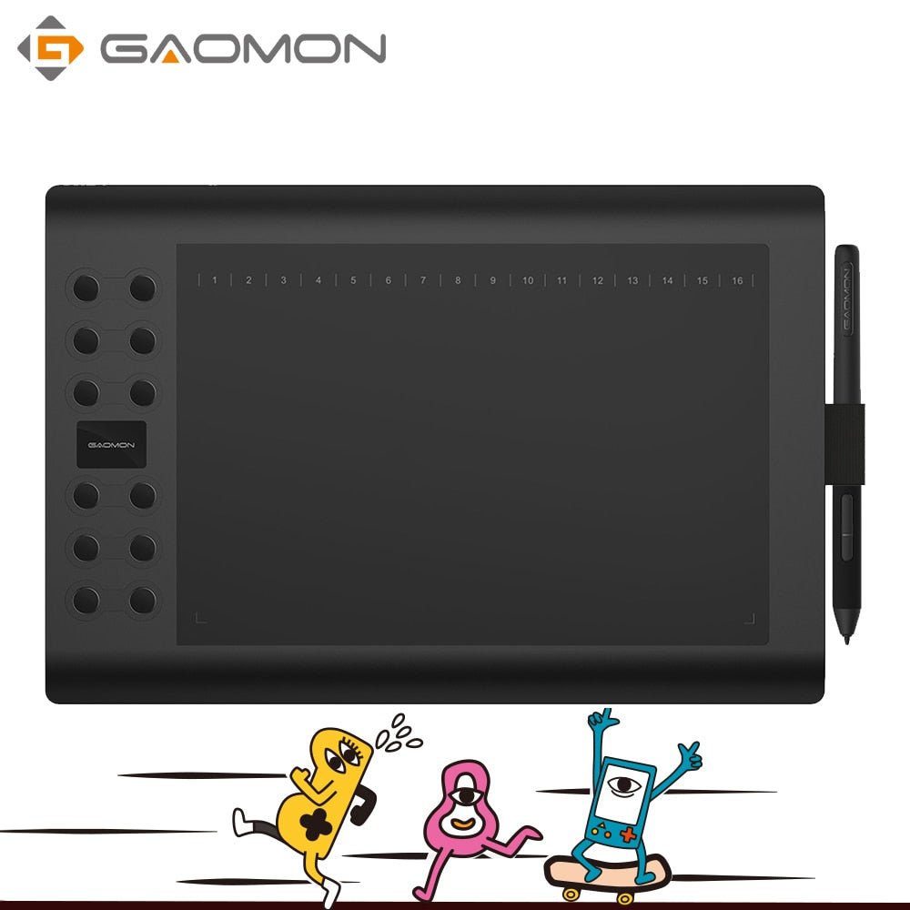 GAOMON – tablette de dessin graphique M106K PRO, 10 pouces, avec inclinaison de 8192 niveaux, stylet artistique sans batterie, pour Windows/Mac/Android OS - eShopinvi™