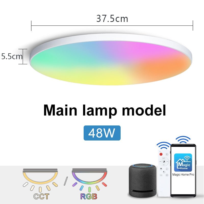 MARPOU RGB lampe intelligente led plafonnier avec alexa Google commande vocale App télécommande ultra-mince lumières led pour chambre chambre - eShopinvi™
