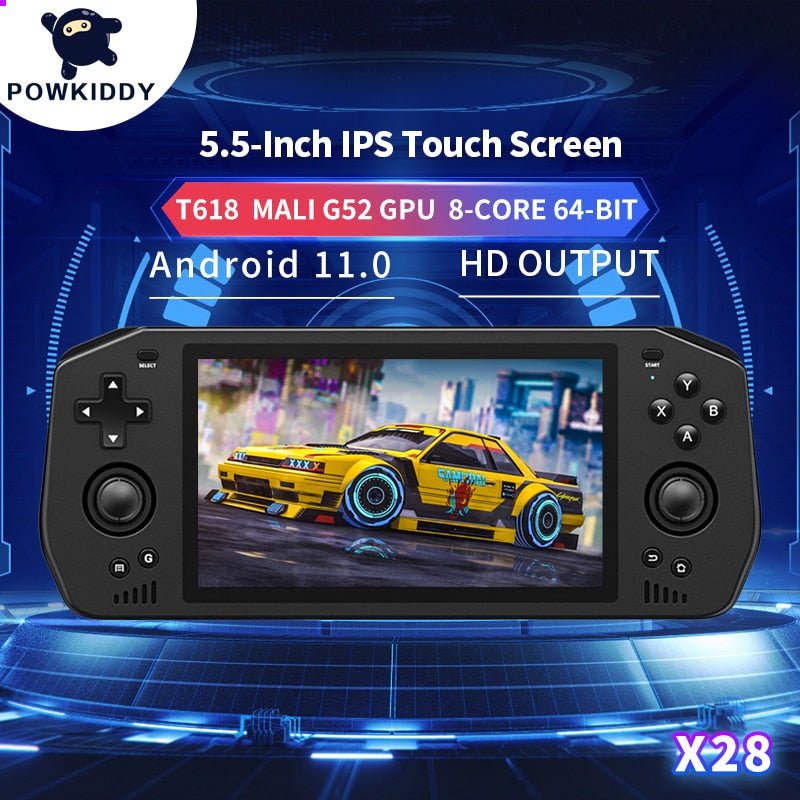 Powkiddy X28 Android 11 Unisoc Tiger T618 5.5 pouces écran tactile IPS Console de jeu rétro portable Google Store - eShopinvi™