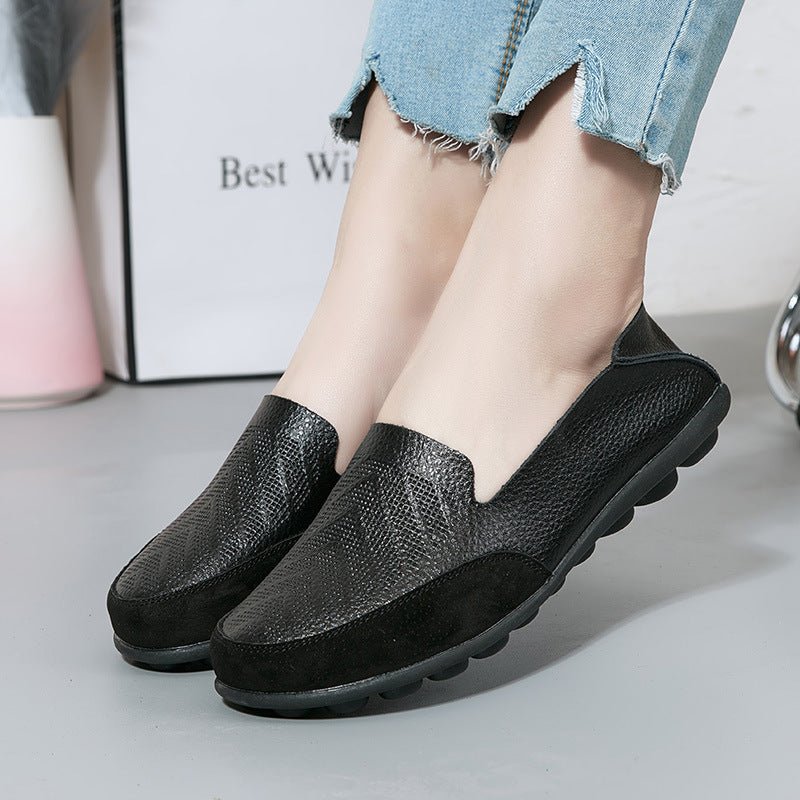 Women's Fashionable Simple Embossed Flat Shoes - eShopinvi™